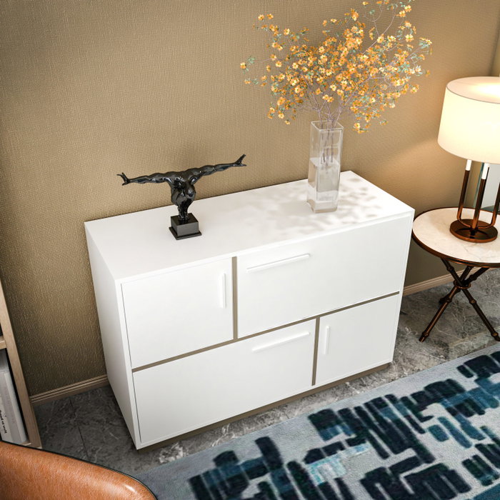 Hanah Home Mares Consola Blanco y Gris